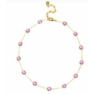 NEW ZENZII women's crystal collar necklace in lavender/ gold